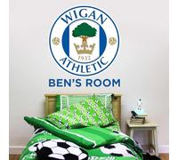 Wigan Athletic FC Crest and Personalised Name Wall Sticker (60cm Width x 60cm Height)