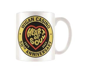 Wigan Casino Keep The Faith Heart 50th Anniversary Mug (One Size) (White/Yellow/Black)