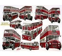 Wigan Corporation Bus Montage Metal Wall Art