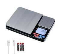 Wigearss Dual Platform Kitchen Scales, 10kg/1g and 500g/0.01g Dual Display | USB Rechargeable Digital Food Scales with Backlit Dual Display, 7 Weighing Units on Each Pan, Tare and PCS Count