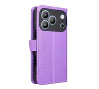 Wigento Blackview Wave 7C Case, Diamond Design Flip Case with Card Slot, Stand Function, Shockproof Wallet Phone Case (Purple)