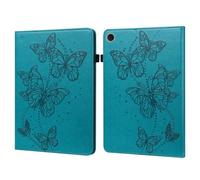 Wigento Case for Samsung Galaxy Tab A9 Plus Butterfly Pattern Faux Leather Blue