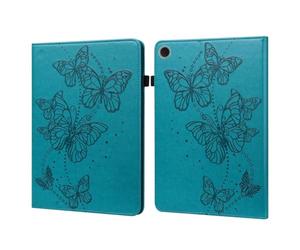 Wigento Case for Samsung Galaxy Tab A9 Plus Butterfly Pattern Faux Leather Blue