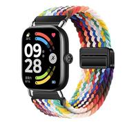 Wigento Elastic Nylon Band Strap for Honor Watch X5 Magnetic Clasp Adjustable Comfortable Braided Watch Strap (Colorful)