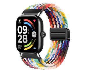 Wigento Elastic Nylon Band Strap for Honor Watch X5 Magnetic Clasp Adjustable Comfortable Braided Watch Strap (Colorful)