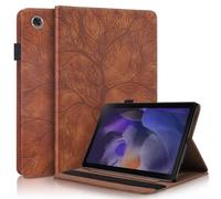 Wigento Faux Leather Case Cover for Samsung Galaxy Tab A9 Tree Pattern Brown