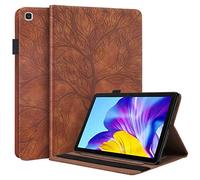 Wigento Faux Leather Case for Samsung Galaxy Tab A7 Lite 2021 8.7 Inch Tree Pattern Brown