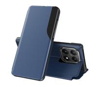Wigento Faux Leather Case for Xiaomi 15T Flip with Stand Function and Side Window Blue