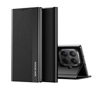 Wigento Faux Leather Case for Xiaomi 15T Pro Flip Magnetic Adsorption & Stand Function Black