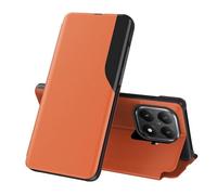 Wigento Faux Leather Case for Xiaomi 15T Pro with Flip Stand Function Side Window Orange