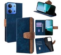 Wigento Faux Leather Case for Xiaomi Redmi 15C 5G / 4G Card Slots RFID Protection Blue
