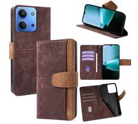 Wigento Faux Leather Case for Xiaomi Redmi 15C 5G / 4G Card Slots RFID Protection Brown