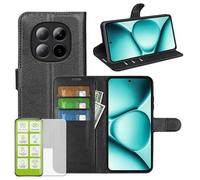 Wigento Faux Leather Case + Protective Glass for Xiaomi Redmi Note 15 Pro 5G Protection Bundle Set