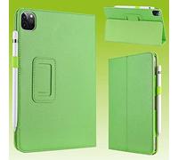 Wigento Faux Leather Stand Case for Apple iPad Air 13 2024 / Pro 12.9 2021 Green
