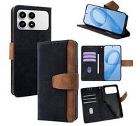 Wigento Flip Case for Xiaomi Poco F8 Ultra, RFID Protection, Card Slot, Stand Function, TPU Shockproof, Precise Cutouts Phone Case (Black)