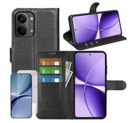 Wigento Flip Case Protective Glass Set for Xiaomi Poco X8 Pro Max 5G, Faux Leather Wallet Case, Card Slot, Stand Function, 9H Screen Protector Glass Mobile Phone Case (Black)