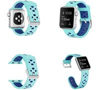 Wigento For Apple Watch Series 9 8 7 41/6 SE 5 4 40/3 2 1 38 mm High Quality Plastic/Silicone Watch Watch Smart Sport Bracelet Light Blue