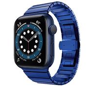 Wigento For Apple Watch Series 9 8 7 41/6 SE 5 4 40/3 2 1 38 mm Style Steel Blue Replacement Strap Smart Watch