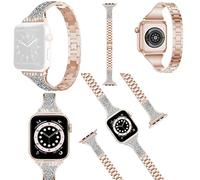 Wigento For Apple Watch Series Ultra 1 + 2 49 mm 9 8 7 45/6 SE 5 4 44/3 2 1 42 mm Diamond Style Replacement Strap Smart Watch