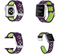 Wigento For Apple Watch Series Ultra 1 + 2 49 mm 9 8 7 45/6 SE 5 4 44/3 2 1 42 mm Plastic/Silicone Watch Watch Smart Sport Bracelet Purple/Green
