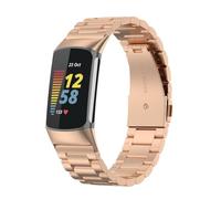 Wigento For Fitbit Charge 6/5 Style Steel Replacement Wristband Smart Watch Pink