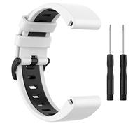 Wigento For Garmin Fenix 6X / 6X Pro Plastic/Silicone Strap Protector Watch White / Black Replacement Arm Band