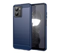 Wigento For HMD Fusion/Fusion X1 Carbon Fibre Brushed Design Texture TPU Case Blue