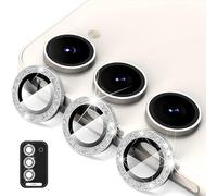 Wigento For Samsung Galaxy S24 Plus Aluminium Glitter Ring Camera + H9 Tempered Hard Glass Silver