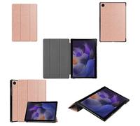 Wigento For Samsung Galaxy Tab A8 2021 X205 X200 3folt Wake Up Smart Stand Function Cover Rose Gold Tablet Case