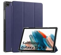Wigento For Samsung Galaxy Tab A9 3folt Wake Up Smart Stand Cover Dark Blue Tablet Case