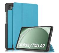 Wigento For Samsung Galaxy Tab A9 3folt Wake Up Smart Stand Cover Light Blue Tablet Case