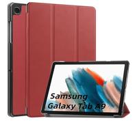 Wigento For Samsung Galaxy Tab A9 3folt Wake Up Smart Stand Cover Red Tablet Case