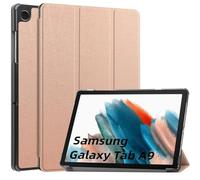 Wigento For Samsung Galaxy Tab A9 3folt Wake Up Smart Stand Cover Rose Gold Tablet Case Cover