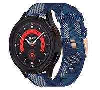 Wigento For Samsung Galaxy Watch 6/5 / 4 40 44 mm/Watch 5 Pro 45 mm / Watch 6/4 Classic 43 47 mm / 42 46 mm Woven Nylon Silicone Strap Replacement Sport Arm Band Blue