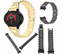 Wigento For Samsung Galaxy Watch 6/5/4 40 44mm/Watch 5 Pro 45mm/Watch 6/4 Classic 43 47mm/42 46mm Deluxe Replacement Strap Diamond Gold Stainless Steel Smart Watch
