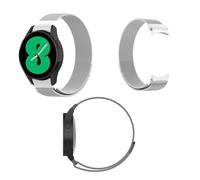 Wigento For Samsung Galaxy Watch 6/5/4 40 44mm/Watch 5 Pro 45mm/Watch 6/4 Classic 43 47mm/42 46mm Deluxe Woven Fabric Replacement Strap Silver Smart Watch New