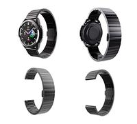 Wigento For Samsung Galaxy Watch 6/5/4 40 44mm/Watch 5 Pro 45mm/Watch 6/4 Classic 43 47mm/42 46mm Deluxe Steel Replacement Strap Black Smart Watch New