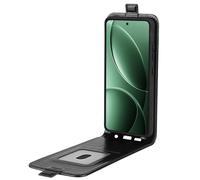 Wigento For Xiaomi Poco F7 Pro Vertical Faux Leather Flip Protective Case Black