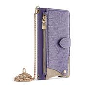 Wigento For Xiaomi Redmi 15C 5G / 4G Design Crossbody Faux Leather Protective Case Purple