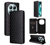 Wigento For Xiaomi Redmi Note 15 Pro Plus Cubic Design Faux Leather Wallet Case Black