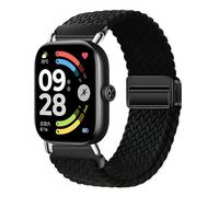 Wigento Honor Watch X5 Elastic Nylon Strap Magnetic Clasp Adjustable Comfortable Braided Watch Strap (Black)