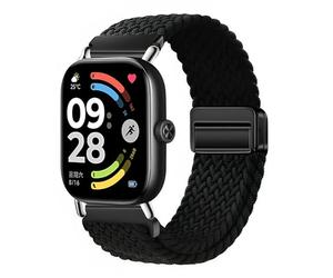 Wigento Honor Watch X5 Elastic Nylon Strap Magnetic Clasp Adjustable Comfortable Braided Watch Strap (Black)