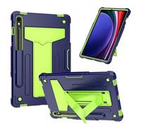 Wigento Hybrid Tablet Case for Samsung Galaxy Tab S9 and FE / S8 / S7 Silicone Robot Design with T Holder Green / Blue