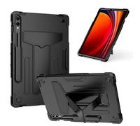 Wigento Hybrid Tablet Case for Samsung Galaxy Tab S9 / S8 / S7 Plus and FE Silicone Hybrid Tablet Case Robot Design with T Holder Black