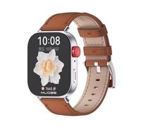 Wigento Leather Smart Watch Strap for Huawei Watch Fit 5 4 / Fit 5 4 Pro / 3 Brown Silver