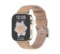 Wigento Leather Smart Watch Strap for Huawei Watch Fit 5 4 / Fit 5 4 Pro 3 Watch Brown Gold