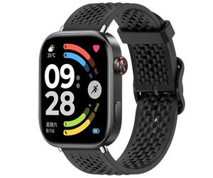 Wigento Mesh Silicone Bracelet for Xiaomi Redmi Watch 6 Adjustable Colour Design Black