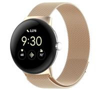 Wigento Metal Bracelet for Google Pixel Watch 4/3/2/1 45 mm, Magnetic Clasp, Adjustable, Robust and Elegant, Watch Strap (Gold)