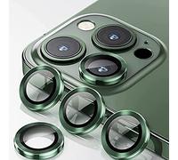 Wigento Metal Ring Camera Tempered Glass Film for Apple iPhone 14 Pro Max / 14 Pro Tank Accessories Glass Green