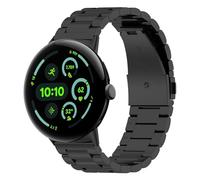 Wigento Metal Strap for Google Pixel Watch 4/3 45 mm, Quick Release, Adjustable, Breathable, Watch Strap (Black), Eine Grösse, Stainless Steel, No Gemstone